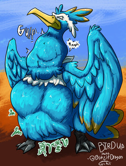 abdominal_bulge ambiguous_gender ambiguous_prey avian_feet beak blue_body digestion_noises facial_markings feathered_crest feathered_wings feathers feet feral feral_pred green_eyes head_crest head_markings male male_pred markings mask_(marking) membrane_(anatomy) neck_bulge same_size_pred tail tail_feathers toes vore webbed_feet white_markings wings yellow_markings blitzit gyrotech nintendo pokemon fan_character thunk_(gyro) avian cramorant generation_8_pokemon pokemon_(species) absurd_res hi_res
