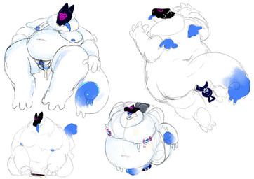 anthro belly big_belly genitals herm intersex intersex/intersex male nipples null_bulge overweight overweight_male sex_toy small_wings solo vulva wings anu003 mythology dragon goo_creature goo_dragon mythological_creature mythological_scalie scalie absurd_res hi_res sketch
