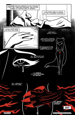 abstract_art black_background bodily_fluids claws clothed clothing crying eye_close-up female fully_clothed hospital_room inside looking_away mystery pain roots silhouetted_body simple_background sterilization symbolism tears text elcee_rod hazbin_hotel hellaverse lilith_magne_(hazbin_hotel) demon demon_humanoid humanoid colored comic english_text hi_res monochrome