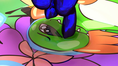 anthro bounce clothing face_stomp female floral_print flustered footwear green_body green_skin inflatable_toy jiggling legwear pink_body pink_skin print socks solo squeezing squirming squish stockings stomping wobble skeletorskeletonized c4d scalie 16:9 3d_(artwork) 3d_animation animated cinema_4d_(artwork) digital_media_(artwork) hi_res loop no_sound webm widescreen