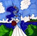 2013 anthro anthrofied blue_eyes blush bouquet cleavage clothed clothing cloud equine female friendship_is_magic grass horn horse lighthouse looking_at_viewer mammal my_little_pony necklace newyorkx3 outside pony princess_luna_(mlp) sea sky sparkles standing tiara traditional_media water wedding_dress winged_unicorn wings
Rating: Safe
Score: 5
User: 2DUK
Date: September 10, 2013