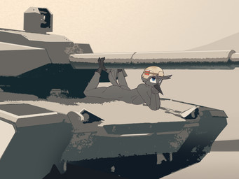 anthro armor armored_vehicle beak black_body butt cannon clothing feathers hair headgear headgear_only helmet helmet_only looking_at_viewer machine male male_anthro nude nude_anthro nude_male ranged_weapon simple_background smile solo tail tank_(vehicle) tracked_treads turret vehicle weapon chapaevv m1_abrams atlas_(chapaevv) avian bird corvid corvus_(genus) oscine passerine raven 2025 4:3 absurd_res digital_media_(artwork) hi_res