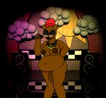 anthro beanie big_breasts biggie_freddy breasts brown_nipples clothing electronics eyewear female genitals glasses hat headgear headwear jewelry microphone nipples obese obese_anthro obese_female overweight overweight_anthro overweight_female solo wide_hips unknown_artist barnyard_(series) five_nights_at_freddy's nickelodeon scottgames biggie_cheese freddy_(fnaf) bear mammal 2022