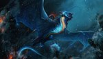 ambiguous_gender blood blue_body blue_scales bodily_fluids claws feral glowing glowing_claws hydrothermal_vent scales underwater water isvoc european_mythology mythology aquatic_dragon dragon fish marine mythological_creature mythological_scalie scalie western_dragon wyvern hi_res tagme