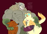 anthro areola blue_sclera breasts coy cute_fangs fangs female foreskin genitals group male male/female male/male muscular muscular_male nervous nipples penis pink_areola retracted_foreskin teeth teeth_showing trio hotdognsfw adventure_time cartoon_network cake_the_cat mr._fox_(adventure_time) vampire_king canid canine domestic_cat felid feline felis fox lion mammal pantherine vampire hi_res