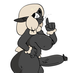 anthro areola arm_tuft balls barbell_piercing big_breasts big_butt bodily_fluids breasts butt eyewear fingers fur genital_fluids genitals glans glasses grey_areola grey_balls grey_body grey_ears grey_glans grey_nipples grey_penis gynomorph gynomorph_anthro hair huge_thighs intersex intersex_anthro looking_back nipples nude nude_gynomorph nude_intersex penis piercing precum pubes side_view simple_background solo sweat thick_thighs tuft wearing_glasses white_background white_sclera wool_(fur) wool_hair wrist_tuft xarop77 elize_(xarop77) bovid caprine mammal sheep 1:1 2025 digital_drawing_(artwork) digital_media_(artwork) english_description hi_res portrait three-quarter_portrait