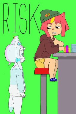 anthro beanie being_watched betting blue_hair bottomwear casino clothed clothing duo female fur gambling gesture hair hand_gesture hat headgear headwear hoodie looking_at_another male male/female money orange_body orange_fur shorts shota smile smiling_at_another sweater thumbs_down topwear white_body young y0dare incu canid canine demon domestic_cat felid feline felis fox hybrid mammal nushi 2:3 comic hi_res story