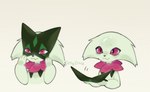 3_fingers abstract_background anthro black_nose blush female fingers fur mask pink_eyes solo unmasking white_body white_fur jellyenvy nintendo pokemon generation_9_pokemon meowscarada pokemon_(species) 2023 artist_name hi_res