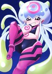 black_eyes clothing female glistening glistening_clothing humanoid_pointy_ears markings pink_body pointy_ears pseudo_hair skinsuit sky smug solo tentacle_hair tentacles tight_clothing wide_hips hase_popopo bandai_namco digimon digimon_ghost_game cnidarian digimon_(species) humanoid jellyfish jellymon marine medusozoan absurd_res hi_res