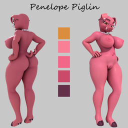 anthro big_breasts big_butt biped breasts butt cloven_hooves eyelashes female hooves pink_body pupils simple_background solo thick_thighs tusks wide_hips yellow_eyes manwiththemole microsoft minecraft mojang xbox_game_studios penelope_piglin mammal piglin suine 1:1 3d_(artwork) digital_media_(artwork) hi_res