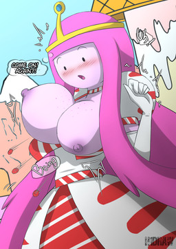 areola armwear big_breasts blush blush_lines breasts candy clothed clothing crown day dessert dot_eyes dress elbow_gloves embarrassed eyebrows female food gloves hair handwear headgear long_hair nipples not_furry open_mouth outside partially_clothed pink_body pseudo_hair simple_eyes solo text thought_bubble tongue wardrobe_malfunction white_armwear white_clothing white_dress white_elbow_gloves white_gloves white_handwear h1draw adventure_time cartoon_network princess_bubblegum candy_humanoid candy_people_(at) food_creature food_humanoid humanoid living_candy 2026 absurd_res english_text hi_res