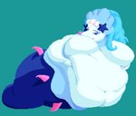 anthro belly big_belly big_breasts blue_eyes blue_hair breasts female hair long_hair looking_at_viewer nude obese obese_anthro obese_female overweight overweight_anthro overweight_female simple_background solo tail thick_thighs white_body enkah nintendo pokemon generation_7_pokemon mammal marine pinniped pokemon_(species) primarina digital_media_(artwork) hi_res