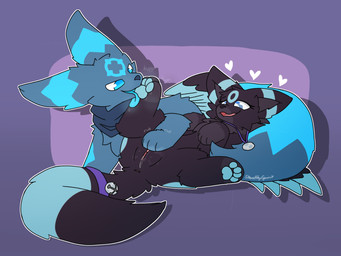 bodily_fluids breath clitoral clitoral_masturbation clitoral_rubbing clitoris cum dominant dominant_male duo feet female feral fingering foot_fetish foot_lick foot_play fur genital_fluids genitals heart_symbol licking licking_paws looking_pleasured lying male male/female masturbation open_mouth panting pawpads paws scarf smile spread_legs spreading submissive submissive_female tail toes tongue tongue_out vaginal vaginal_fluids vaginal_masturbation vulva wet stealthyspirit nintendo pokemon nuke_(stealthyspirit) eeveelution generation_2_pokemon pokemon_(species) shiny_pokemon umbreon digital_media_(artwork) hi_res