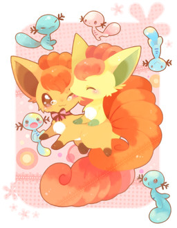3_toes abstract_background ambiguous_gender blue_eyes blue_markings blush bodily_fluids brown_body brown_eyes brown_fur brown_inner_ear brown_markings brown_ribbon cat_smile curling_tail digitigrade eyes_closed face_lick featureless_feet feet feral flower fur gills gloves_(marking) green_body green_fur green_inner_ear green_markings group hair leg_markings licking markings multi_tail multicolored_body multicolored_fur neck_ribbon noseless o3o one_eye_closed open_mouth orange_body orange_fur orange_hair orange_tail paws pink_background pink_body pink_ribbon plant ribbons simple_background smile socks_(marking) star striped_ribbon tail tears toes tongue tongue_out two_tone_body two_tone_ribbon upside_down white_body white_fur white_markings yellow_body yellow_fur michi_runi nintendo pokemon aquatic canid canine generation_1_pokemon generation_2_pokemon mammal pokemon_(species) shiny_pokemon vulpix wooper digital_drawing_(artwork) digital_media_(artwork) unavailable_at_source