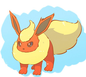 abstract_background ambiguous_gender black_inner_ear black_sclera blue_background feral fluffy fluffy_tail fur orange_body orange_ears simple_background solo tail tan_body tan_fur tan_fur_tuft tan_tail white_background momensarada nintendo pokemon eeveelution flareon generation_1_pokemon pokemon_(species) 2022 colored hi_res