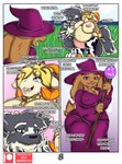 anthro belly big_belly big_breasts blue_eyes bovid breasts breasts_and_teats canid canine canis caprine clothed clothing comic curvy_figure dialogue digital_media_(artwork) english_text female group hat headgear headwear legwear magic_user male male/female mammal master_wolf_(neo_geppetto) navel neo_geppetto nipples overweight overweight_female patreon patreon_logo pregnant remi_(neo_geppetto) renae_(neo_geppetto) sheep simple_background size_difference slightly_chubby smile teats text thick_thighs thigh_highs trio udders wide_hips wizard_hat wolf