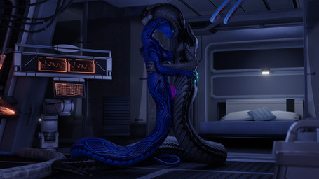 2_penises animal_genitalia animal_penis apode bed black_body black_scales blue_body blue_scales breasts cable claws computer duo electronics erection female female_penetrated furniture genitals glowing glowing_claws glowing_eyes glowing_genitalia glowing_penis glowing_vulva hemipenes hug legless male male/female male_penetrating male_penetrating_female monitor multi_genitalia multi_penis nude passionate penetration penile penile_penetration penis penis_in_vagina scales serpentine sex smile spacecraft tail tail_coil vaginal vaginal_penetration vehicle vulva niko_stargazer x-com ender nikostargazer draconcopode naga reptile scalie snake viper_(x-com) 16:9 3d_(artwork) 4k absurd_res blender_(artwork) digital_media_(artwork) hi_res huge_filesize widescreen