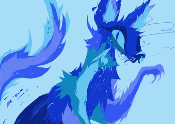 ambiguous_gender blue_background blue_body blue_fur blue_sclera blue_tail feral fur simple_background solo tail toony naircat domestic_cat felid feline felis mammal 2017 blue_theme digital_drawing_(artwork) digital_media_(artwork) half-length_portrait microsoft_paint_(artwork) portrait