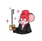 anthro clothing fur keyblade melee_weapon red_body red_fur robe scar simple_background solo weapon shyybuchi disney kingdom_hearts square_enix mammal mouse murid murine rodent 2020