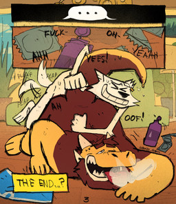 anal anal_penetration anthro ass_up beard bodily_fluids clenched_teeth cloud condom_wrapper duo ear_piercing eyes_closed facial_hair furniture horn larger_penetrated looking_pleasured lube lying male male/male male_penetrated missing_ear nude on_front open_mouth penetration penile penile_penetration penis_in_ass piercing plant plant_pot potted_plant size_difference smoke smoke_from_nose sofa sweat tail tail_motion tailwag teeth text tongue tongue_out devi1s_dozen mythology note_raygun canid dragon mammal mythological_creature mythological_scalie scalie 2025 comic english_text hi_res signature