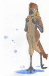 anthro biped breasts clothing featureless_crotch female hat headgear headwear non-mammal_breasts nude solo thabi lizanne avian bird lyrebird oscine passerine superb_lyrebird hi_res