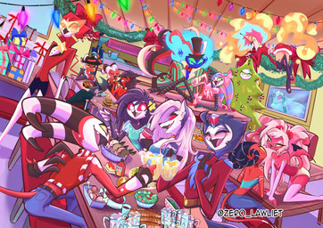 alcohol anthro beer beverage blush blush_lines canon_couple christmas_decorations christmas_party christmas_tree container eating eyelashes eyeshadow female floor food freckled_face freckles furniture garland gift glistening_eyelids group holidays horn husband husband_and_wife inside long_eyelashes makeup male married_couple party plant purple_eyeshadow sitting table text tree tuft wife wings wood wood_furniture zero_lawliet christmas hellaverse helluva_boss mythology alessio_(helluva_boss) andrealphus_(helluva_boss) asmodeus_(helluva_boss) barbie_wire blitzo_(helluva_boss) chazwick_thurman crimson_(helluva_boss) fizzarolli_(helluva_boss) loona_(helluva_boss) mammon_(helluva_boss) millie_(helluva_boss) moxxie_(helluva_boss) octavia_(helluva_boss) queen_bee-lzebub_(helluva_boss) stella_(helluva_boss) stolas_(helluva_boss) vassago_(helluva_boss) verosika_mayday anatid anseriform anserine ara_(genus) arthropod avian bird canid canid_demon canine chicken demon demon_humanoid fennec_fox fish fox galliform hellhound horned_humanoid humanoid hybrid imp insect macaw macaw_demon mammal marine mythological_canine mythological_creature neotropical_parrot owl owl_demon parrot peafowl peafowl_demon phasianid scarlet_macaw shark succubus swan true_fox true_parrot winged_humanoid absurd_res artist_name hi_res watermark adopted_(lore) adopted_daughter_(lore) brother_(lore) brother_and_sister_(lore) daughter_(lore) father_(lore) father_and_child_(lore) father_and_daughter_(lore) niece_(lore) parent_(lore) parent_and_child_(lore) parent_and_daughter_(lore) sibling_(lore) sister_(lore) twins_(lore) uncle_(lore) uncle_and_niece_(lore)