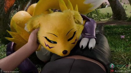 anthro anthro_penetrated areola balls big_butt biped bodily_fluids breasts butt claws clothing cum cum_inside duo fellatio female female_penetrated finger_claws from_front_position fur genital_fluids genitals human_on_anthro human_penetrating human_penetrating_anthro interspecies licking looking_pleasured male male/female male_penetrating mating_press nipples oral penetration penile penis penis_lick purple_clothing sex tail tongue vulva yellow_body babymoon sound_warning jellyfishjubilee_(va) bandai_namco digimon digimon_(species) human mammal renamon 3d_(artwork) 3d_animation animated digital_media_(artwork) hi_res huge_filesize long_playtime sound video