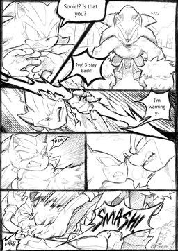 angry anthro big_penis biped clenched_teeth clothing dialogue duo eye_contact fight genitals gloves gloves_only half-erect handwear handwear_only humanoid_genitalia humanoid_penis larger_male looking_at_another male mostly_nude penis size_difference smaller_male speech_bubble teeth text soina sega sonic_the_hedgehog_(series) sonic_unleashed shadow_the_hedgehog sonic_the_hedgehog sonic_the_werehog eulipotyphlan hedgehog mammal werecreature wereeulipotyphlan werehog 2025 absurd_res comic english_text hi_res monochrome