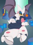 anthro biped black_sclera breasts clothing female footwear high_heels looking_at_viewer machine membrane_(anatomy) membranous_wings mouthless robotization shoes solo wings yellow_eyes unknown_artist archie_comics capcom mega_man_(series) sega sonic_the_hedgehog_(archie) sonic_the_hedgehog_(comics) sonic_the_hedgehog_(series) worlds_collide roboticized_masters rouge_the_bat rouge_woman bat mammal robot robot_master hi_res