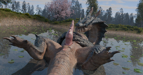 animal_genitalia anus bodily_fluids cum day erection feral genital_fluids genital_slit genitals looking_at_viewer lying male on_back outside penis solo water sabuthedragon capcom monster_hunter mythology dragon lagiacrus leviathan_(mh) mythological_creature mythological_scalie scalie 256:135 3d_(artwork) digital_media_(artwork) hi_res