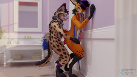 anal animal_genitalia animal_penis anthro bodily_fluids canine_genitalia canine_penis duo fur genital_fluids genitals hair inside male male/male orange_body orange_fur penis precum sex standing standing_sex tail white_body white_fur gylala canid canine felid feline mammal rexouium serval 16:9 3d_(artwork) 3d_animation animated blender_(artwork) digital_media_(artwork) hi_res high_framerate loop no_sound short_playtime video widescreen
