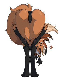 anthro bent_over biped blush butt claws clothed clothed_anthro clothed_female clothing female fingers fur hair looking_at_viewer panties rear_view simple_background solo standing tail underwear nulia praise_da_booty_(meme) laura_(nulia) canid canine mammal maned_wolf 2026 digital_drawing_(artwork) digital_media_(artwork) hi_res