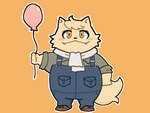 anthro balloon blush blush_stickers chibi clothing fur holding_balloon holding_object inflatable male overalls scarf simple_background solo white_body white_fur young young_anthro gukibear cyberconnect2 fuga:_melodies_of_steel little_tail_bronx boron_brioche domestic_cat felid feline felineko felis mammal 4:3 hi_res