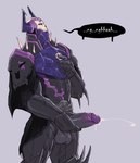 armor balls black_penis bone ejaculation genitals glans hand_on_penis male masturbation penis purple_glans simple_background skull solo ghangaji king_hassan humanoid 2020 absurd_res hi_res