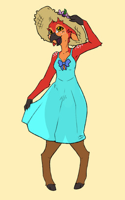 anthro beak breasts brown_body brown_fur cheek_tuft clothing dress facial_tuft feathers female flower freckles fur hat headgear headwear hooves open_mouth orange_body orange_feathers plant red_body red_feathers ribbons simple_background small_breasts solo spots sundress tongue translucent translucent_clothing tuft yellow_eyes honeytongue european_mythology greek_mythology mythology andromeda_phaedra avian deer equid equine hippogriff horse hybrid mammal mythological_avian mythological_bird mythological_creature mythological_firebird phoenix absurd_res hi_res