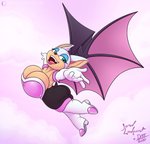 2020 anthro bat big_breasts big_butt blue_eyes breasts butt clothed clothing colored digital_media_(artwork) drxii fangs female handwear hi_res huge_breasts jklind looking_at_viewer makeup mammal membrane_(anatomy) membranous_wings open_mouth open_smile rouge_the_bat sega short_stack simple_background smile solo sonic_the_hedgehog_(series) teeth thick_thighs wings