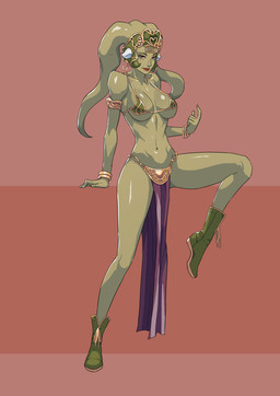 abstract_background armlet bedroom_eyes bikini boots bottomwear bracelet breasts brown_eyes cleavage clothed clothing costume eyebrows eyelashes female footwear gesture glistening glistening_body glistening_clothing glistening_skin gold_(metal) green_body green_skin headgear headwear jewelry lekku_(anatomy) lipstick loincloth looking_at_viewer makeup midriff narrowed_eyes navel not_furry one_leg_up raised_leg seductive shoes skimpy slave slave_leia_costume smile solo swimwear two-piece_swimsuit cirenk star_wars alien alien_humanoid humanoid twi'lek 2020 absurd_res hi_res