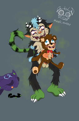alternative_fashion anthro duo forced goshy_ghastly male male/male musk plushie plushophilia punk size_difference teddy_bear unknown_artist oliver_masthay monster absurd_res hi_res