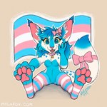 1:1 2021 accessory anthro blue_body blue_clothing blue_eyes blue_fur blue_hair blue_legwear bow_ribbon breasts canid canine clothing collar collar_tag featureless_breasts featureless_crotch felid female fennec_fox flag flag_(object) fox front_view fur furgonomics glistening glistening_eyes hair hair_accessory hair_bow hair_ribbon hand_on_face happy hi_res hybrid kaaz_(kaaz_the_white_cat) leg_warmers legwear lgbt_pride looking_at_viewer mammal markings mostly_nude multicolored_clothing multicolored_leg_warmers multicolored_legwear multicolored_thigh_highs mylafox open_mouth open_smile pattern_clothing pattern_legwear pawpads pink_clothing pink_legwear pink_pawpads pride_color_clothing pride_color_flag pride_color_leg_warmers pride_color_legwear pride_color_thigh_highs pride_colors ribbons signature simple_background sitting smile solo spots spotted_body spotted_fur spotted_markings spotted_tail spread_legs spreading striped_clothing striped_legwear stripes tail tail_accessory tail_bow tail_markings tail_ribbon text thigh_highs transgender_pride_colors true_fox url white_body white_clothing white_fur white_legwear yellow_sclera