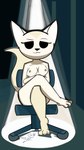 anthro breasts chair crossed_arms crossed_legs female furniture nipples nude office_chair solo shakewell-before-use aggretsuko sanrio fenneko canid canine fennec_fox fox mammal true_fox 9:16 absurd_res hi_res