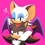 anthro clothing duo eyeshadow female green_eyes lipstick makeup male male/female membrane_(anatomy) membranous_wings one_eye_closed red_eyes smile tuft wings wink quark19601 trauma0001 sega sonic_the_hedgehog_(series) rouge_the_bat shadow_the_hedgehog bat eulipotyphlan hedgehog mammal 2020 hi_res