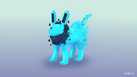 ambiguous_gender blue_body blue_ears blue_fur blue_inner_ear blue_tail eyeless feral fur gradient_background mane simple_background solo tail storm_(artist) nintendo pokemon shockwave_(liquafusion) eeveelution generation_1_pokemon jolteon pokemon_(species) black_and_blue dated hi_res monochrome