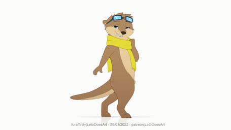 animal_genitalia anthro bedroom_eyes blue_eyes brown_body brown_fur dancing eyewear eyewear_on_head fully_sheathed fur genitals male mostly_nude narrowed_eyes penis scarf seductive sheath simple_background smile solo sunglasses sunglasses_on_head tailbutt white_background letodoesart lee_(tamerlee) mammal mustelid otter 16:9 2022 2d_animation animated dated frame_by_frame hi_res short_playtime widescreen