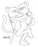 anthro duo female male male/female nude sex simple_background toony white_background young young_anthro young_on_young krezz_karavan school_days chipmunk domestic_cat felid feline felis ground_squirrel mammal rodent sciurid black_and_white monochrome