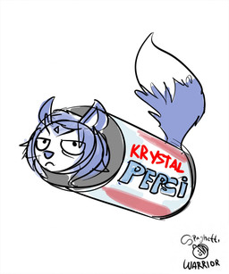 ambiguous_gender beverage blue_hair can container dipstick_tail frown fur hair humor looking_at_viewer markings multicolored_body multicolored_fur multicolored_tail pun simple_background solo tail tail_markings unimpressed visual_pun what white_background white_body white_fur spaghettiwarrior nintendo pepsi star_fox krystal_(star_fox) canid canine fox mammal 2016 colored_sketch digital_media_(artwork) hi_res sketch