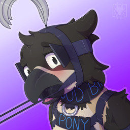 bdsm bit_gag blinders blush bodily_fluids collar eyewear gag harness looking_at_viewer male petplay ponyplay roleplay saliva solo text text_on_collar text_on_harness n1k0 birdie_(canadabirdie) avian bird black-capped_chickadee chickadee oscine passerine tit_(bird) 1:1 hi_res