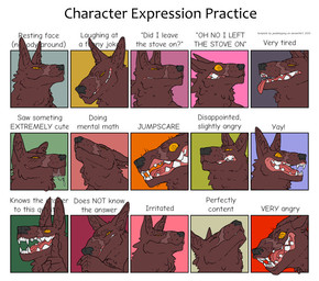 angry anthro bodily_fluids brown_body brown_fur claws drooling ears_back ears_up fangs female fur inner_ear_fluff looking_at_viewer neck_tuft open_mouth pivoted_ears saliva scar simple_background smile solo teeth text tongue tongue_out tuft wide_eyed yellow_eyes xenopera mythology sergeant_(xenopera) canid canine canis mammal monster mythological_canine mythological_creature werecanid werecanine werecreature werewolf wolf 2021 aliasing digital_media_(artwork) english_text expression_sheet hi_res meme