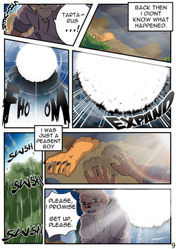 anthro backstory blood bodily_fluids claws clothing crush crying death dialogue duo expansion explosion hero hood male mountain plant shirt solo tears text topwear tree tunic samaraka evaporate avalon_(samaraka) tartarus_(samaraka) canid canine canis domestic_dog lizard mammal reptile scalie shiba_inu spitz comic