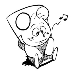 4_fingers anthro biped chibi clothed clothing fingers musical_note musical_symbol simple_background sitting solo symbol white_background hikari_gamba gamba_no_bouken gamba_no_bouken_(series) chuuta mammal mouse murid murine rodent 2023 black_and_white monochrome