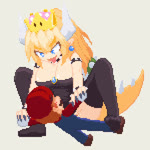 1:1 2018 animated blonde_hair blue_eyes bodily_fluids bowser bowsette_meme breasts brown_hair claws cleavage clothed clothing collar cowgirl_position crouching crown cum cum_in_pussy cum_inside dominant dominant_female dress duo ear_piercing ear_ring ejaculation facial_hair female from_front_position genital_fluids gloves hair handwear hat headgear headwear high_framerate horn human humanoid interspecies larger_female legwear looking_at_another lying male male/female mammal mario mario_bros meme mustache nintendo no_sound on_back on_bottom on_top open_mouth overalls piercing plumber poring ring_piercing sex shell short_playtime simple_background size_difference smile spiked_collar spiked_tail spikes spikes_(anatomy) super_crown tail thigh_highs turtle_shell upscale vaginal webm white_background